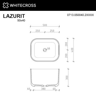 Раковина WHITECROSS Lazurit 0713.050040.2XXXX 50 см RAL мат
